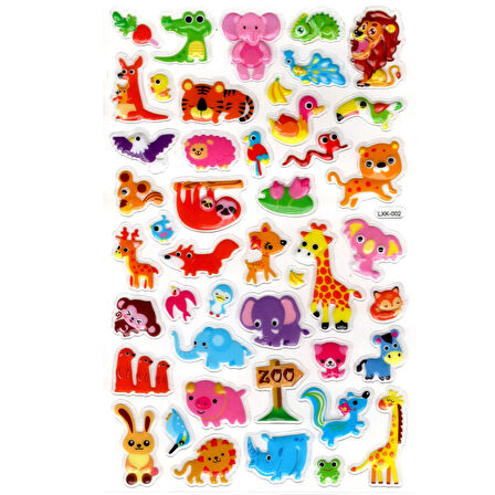 Sticker Kabartmalı Stiker Defter, Planlayıcı Etiket (lxk-002) - 22X14 cm - Minik Sevimli Hayvanlar