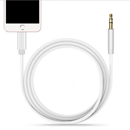 Lightning To Aux Kablo 1mt 3.5mm Aux Apple İphone 7 8 X 11 12 13 Mini Pro Max Uyumlu Ses Dönüştürücü