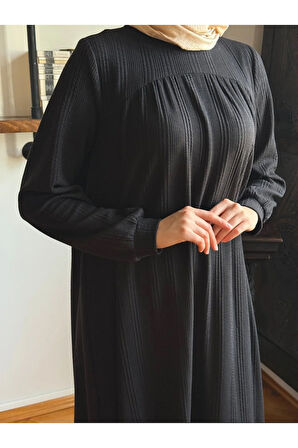 Robadan ve Etekten Büzgülü Örme Elbise 2419 NAVRA |