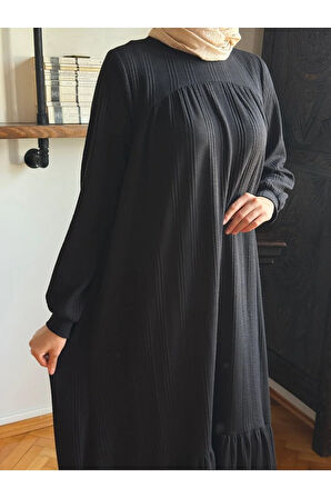 Robadan ve Etekten Büzgülü Örme Elbise 2419 NAVRA |