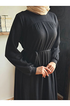 Robadan ve Etekten Büzgülü Örme Elbise 2419 NAVRA |