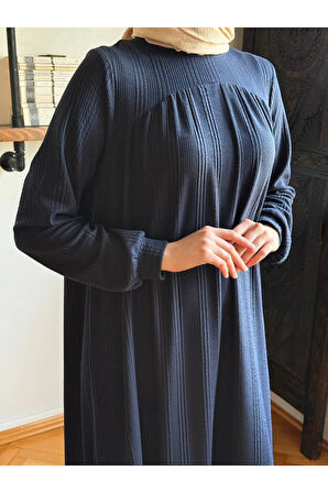Robadan ve Etekten Büzgülü Örme Elbise 2419 NAVRA |