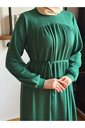 Robadan ve Etekten Büzgülü Örme Elbise 2419 NAVRA |