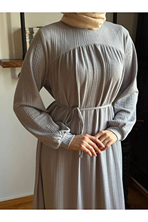 Robadan ve Etekten Büzgülü Örme Elbise 2419 NAVRA |