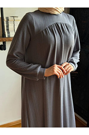 Robadan ve Etekten Büzgülü Örme Elbise 2419 NAVRA |