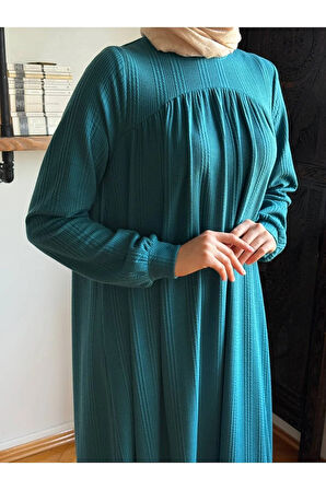 Robadan ve Etekten Büzgülü Örme Elbise 2419 NAVRA |