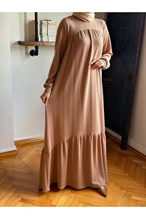 Robadan ve Etekten Büzgülü Örme Elbise 2419 NAVRA |