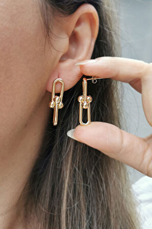 Altın Vidalı Taşsız Tohum Küpe