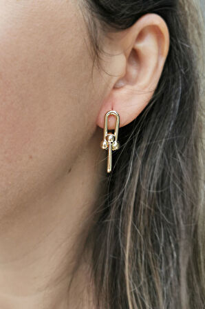 Altın Vidalı Taşsız Tohum Küpe