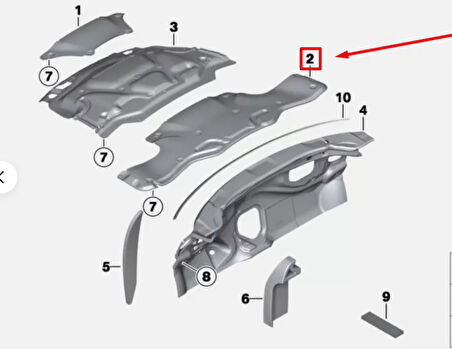 MOTOR KAPUT İZALASYONU R55/R55LCI/R56 51487136797