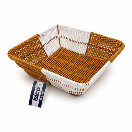 KARE HASIR K.RENGİ - BEYAZ EKMEK SEPETİ 24CM (5566)
