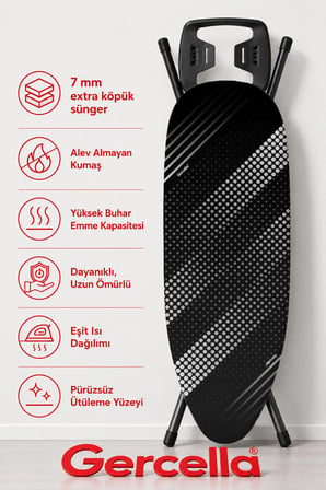 (HEDİYELİ) SİLVERLİNE GRİ ÜTÜ MASASI KILIFI BEZİ ÖRTÜSÜ