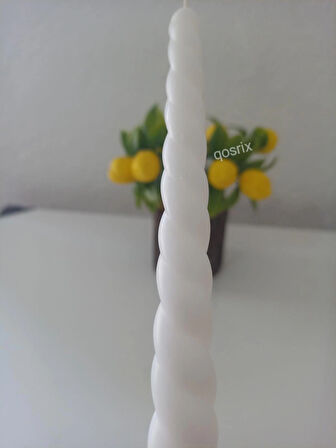 4'lü Beyaz Burgulu Şamdan Mumu 1. Kalite Soya doğal kokulu Uzun Çubuk Konik Burgu Spiral Mum Dekoratif