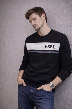 marcel erkek dar kesim flim fit bisiklet yaka desenli kazak