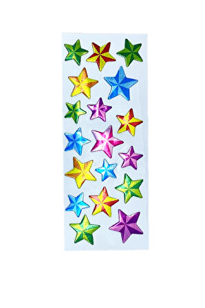 Sticker Kabartmalı Stiker Defter, Planlayıcı Etiket Yıldız Parti (cb255) 16x7 cm