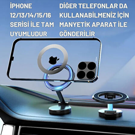 Coofbe Açı Yükseklik Ayarlı Magsafe Masaüstü Telefon Stand Ve Torpido Üzeri Araç İçi Telefon Tutucu