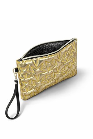 Yıldız Nakış İşlemeli Portföy El Çantası Bilek Askılı Saten Astarlı Clutch Çanta