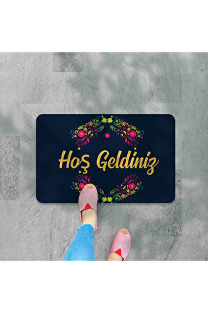 hoş geldiniz yazılır Dekoratif Dış Kapı Önü ve Iç Mekan Paspası yıkanabilir