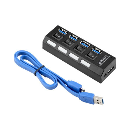 Pmr 4 Port Düğmeli USB 3.0 Çoklayıcı Hub