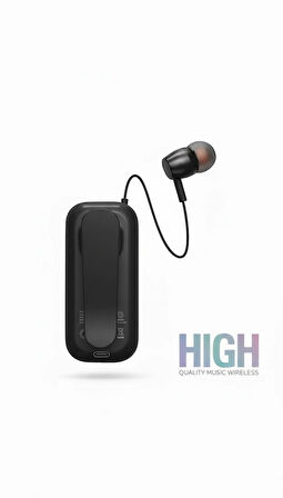 Klipsli Bluetooth Kulaklık | Dijital Ekranlı Kablosuz Yaka Müzik Alıcısı Stereo Hi-Fi Kablosuz Kulaklık, HD Ses Teknolojisi