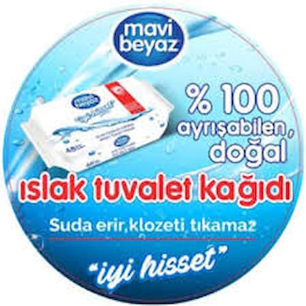 mavi beyaz ıslak tuvalet kağıdı 48 yaprak 24 lü 1152 yaprak