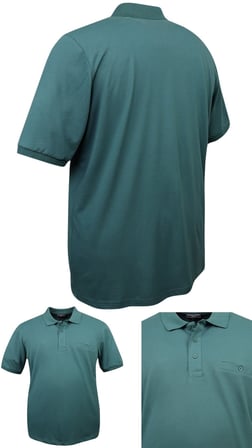Erkek Büyük Beden 115 - 155 Kilo Arası Uygun Bedenli Likralı Pike Polo Yaka Cepli Tişört
