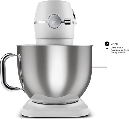 Karaca Multichef Artisan Digital Ekran 7 Litre Döküm Stand Mikser Pearl White 1800w
