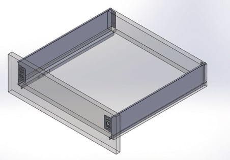 Häfele Tek Yanaklı Çekmece Sistemi, HÄFELE MINIMALIST Çekmece - 350 mm, 90 mm, Beyaz, mat (1 Çift)