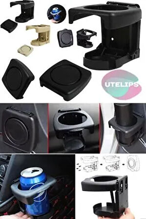 CARUB Bardaklık Katlanır Otomatik Monteli Siyah