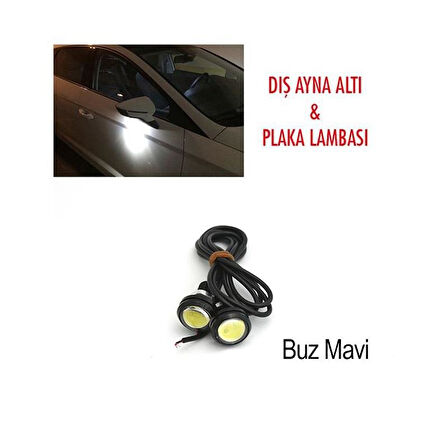 Lamba12V Ayna altı Kartal Göz 23mm Buz Mavi