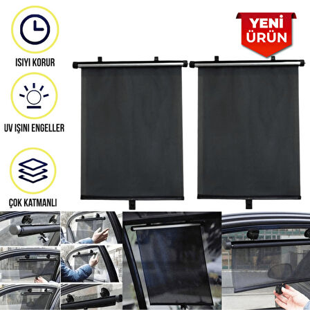 Güneşlik Otomatik Makaralı Perde – Yan ve Arka Cam Uyumlu (36×45 cm) BR4955702