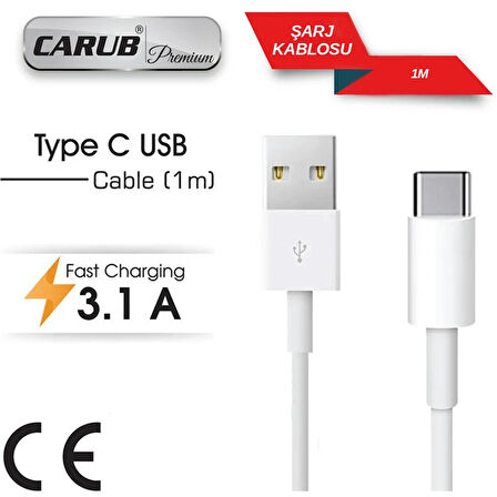 CARUB Şarj Kablosu Usb TYPE C 1mt