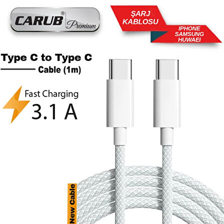 CARUB Şarj Kablosu TYPE C to TYPE C 1mt İphone 15