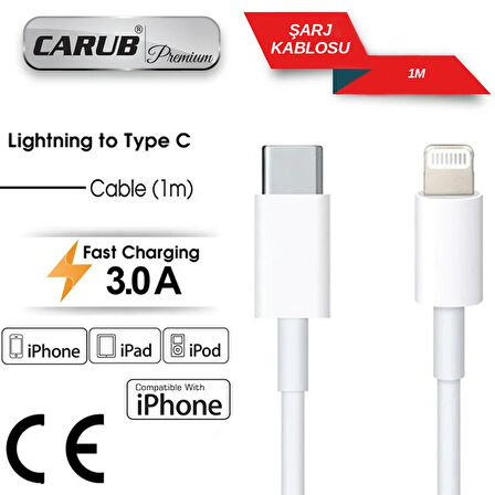  CARUB Şarj Kablosu Iphone to TYPE C 1mt