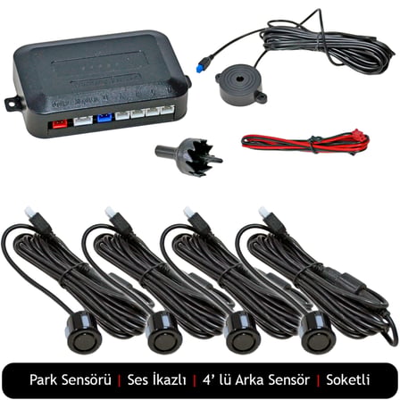 Carub Park Sensörü Ses İkazlı Siyah 18,5 mm 4 lü BR0015918