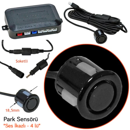 Carub Park Sensörü Ses İkazlı Siyah 18,5 mm 4 lü BR0015918