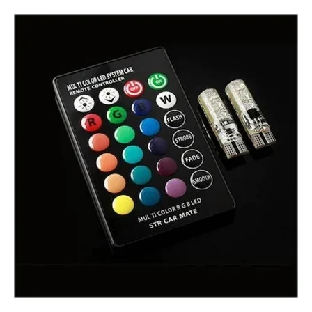 12 Led Rgb T10 Kumandalı Çakarlı Park Ampülü Carub