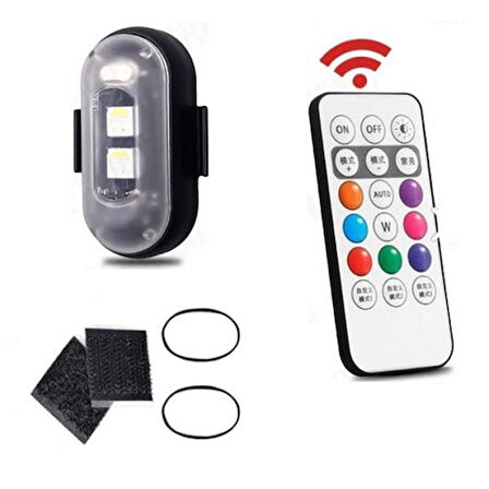Carub Uçak Çakar Mini RGB Led Lamba Kablosuz Şarjlı USB'Li