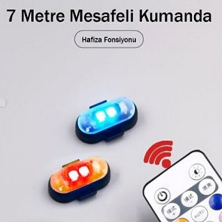 Carub Uçak Çakar Mini RGB Led Lamba Kablosuz Şarjlı USB'Li