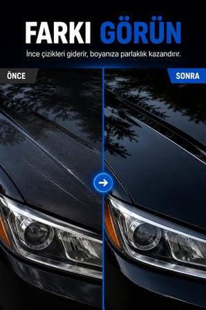 Araç Çizik Giderici Pasta Süngerli 230 ml – İnce Çizik Giderme ve Parlatma Seti