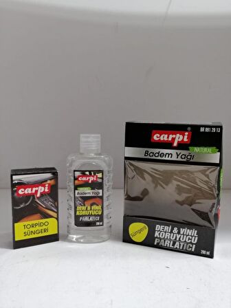 CARPİ DERİ & VİNİL KORUYUCU SET SÜNGERLİ (BADEM YAĞI) 200ML