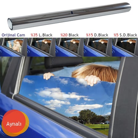 Carub 1800 Seria Çizilmez Cam Filmi %15 Silver-Aynalı 50 cm x 6 mt BR1236416