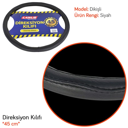 Carub Geçmeli Direksiyon Kılıfı Siyah 45 cm BR1830261