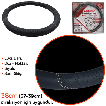 Carub Geçmeli Direksiyon Kılıfı Deri Lüx Çantalı 38 cm Siyah BR1831023