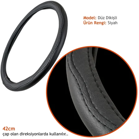 Carub Geçmeli Direksiyon Kılıfı Siyah 42 cm BR1841378