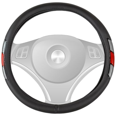 Carub Geçmeli Direksiyon Kılıfı Fosforlu Siyah (Sedef-Kırmızı) 40 cm BR1841428