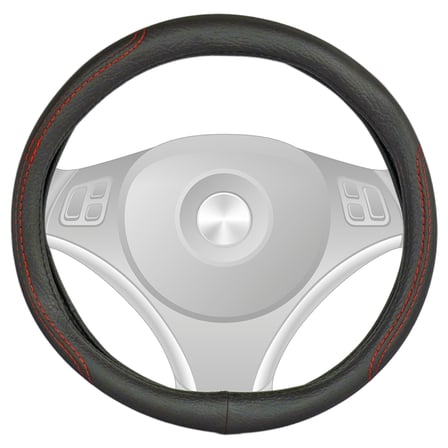 Carub Geçmeli Direksiyon Kılıfı Siyah (Kırmızı Dikişli) 38 cm BR1841930
