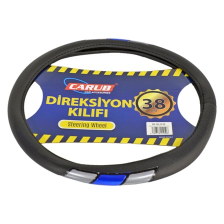 Carub Geçmeli Direksiyon Kılıfı Fosforlu Siyah (Sedef-Mavi) 38 cm BR1841959