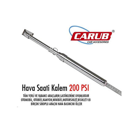 CARUB Lastik Hava Ölçer Metal Büyük 208 Tip 200Psi