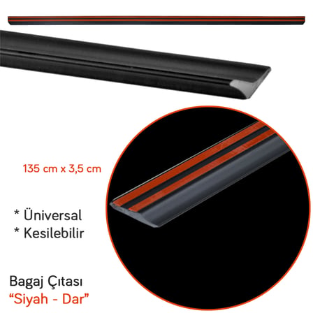 Carpi Bagaj Çıtası Dar Üniversal Siyah 135 cm x 3,5 cm BR2790101
